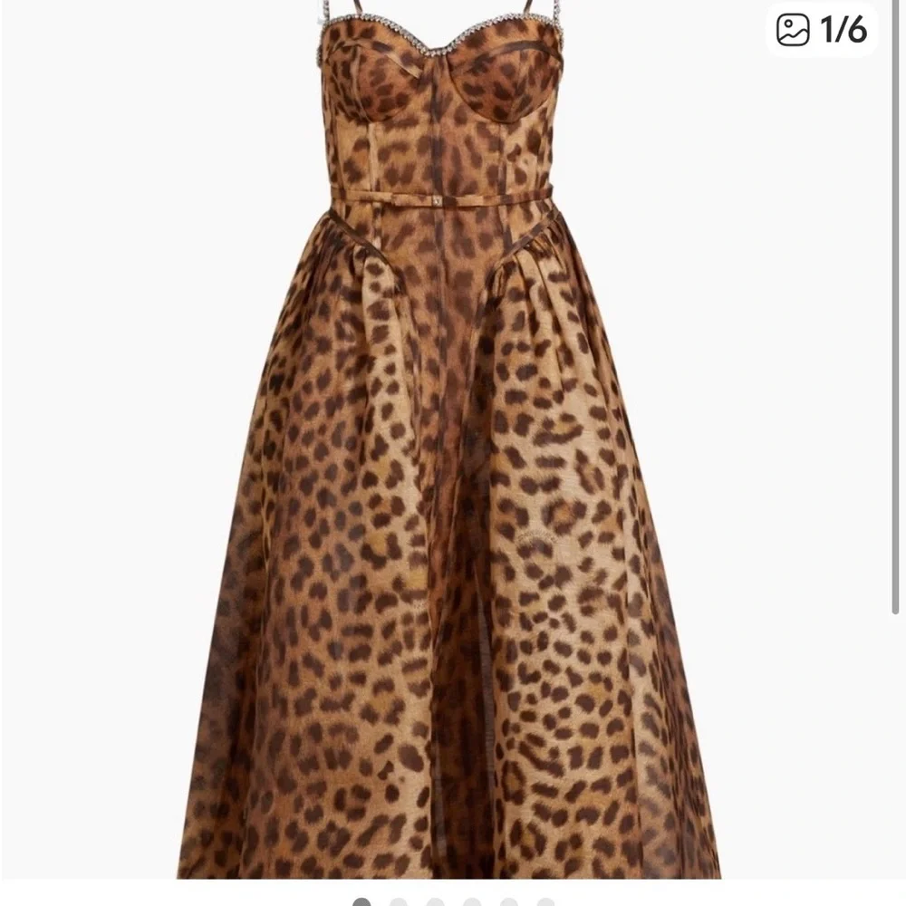 Zimmermann Strapless Leopard Print Dress - Picture 3 of 10